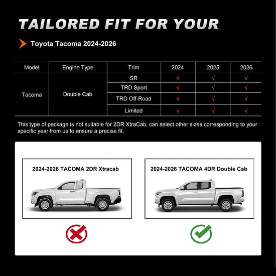 AOMSAZTO Tacoma seat covers - custom fit faux leather for Toyota Tacoma 2024-2026