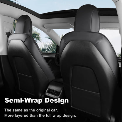 Wekar Tesla Model Y seat covers — Nappa leather, airbag compatible, custom fit 2020-2024