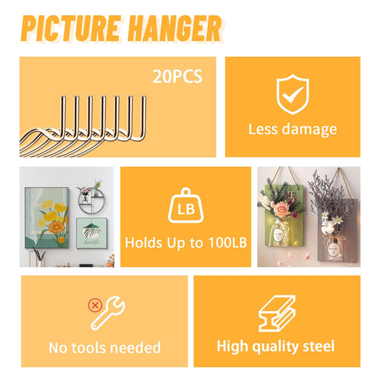 FURHUA storage hook - versatile picture hanging kit for walls and office use
