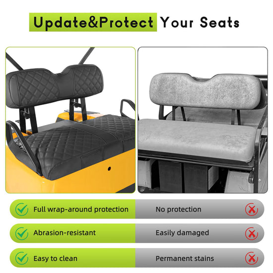 WEIMELL vehicle seat cover — Vinyl leather for EZGO TXT 1994-2013, easy to install and clean