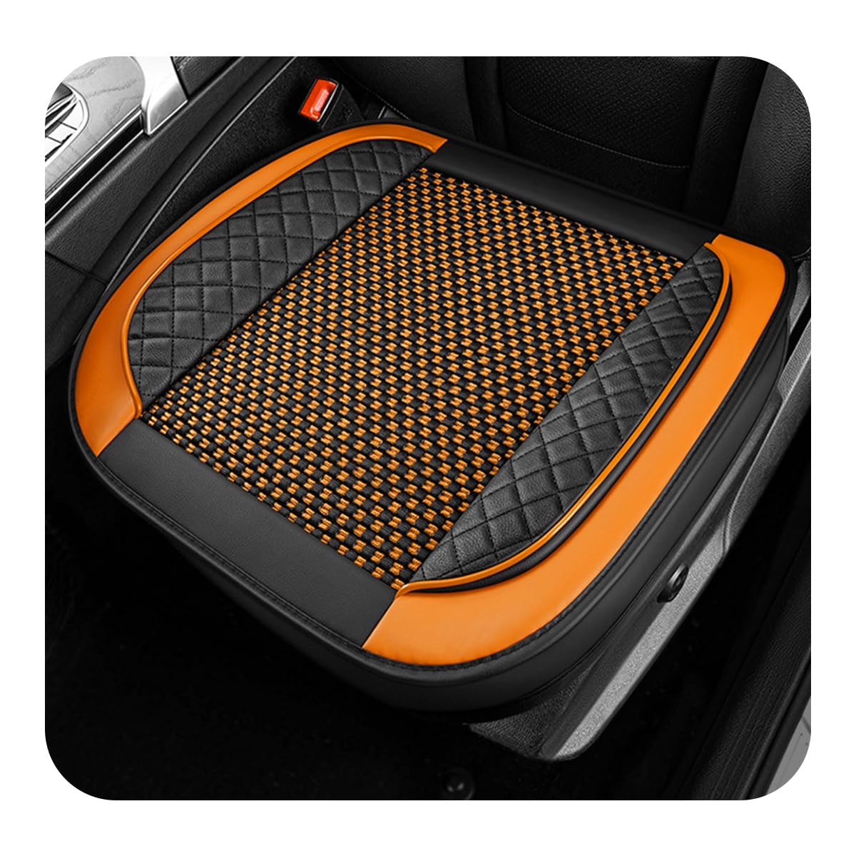 ZNDAW vehicle seat cover — leather front bottom cushion with storage pocket and anti-slip