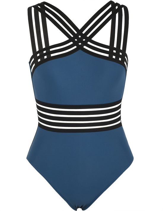 Hilor women's tummy control swimsuit — slimming one piece with crossover design