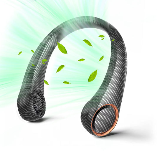 Portable neck fan — Hands free bladeless design with 4000mAh battery and 3 speeds