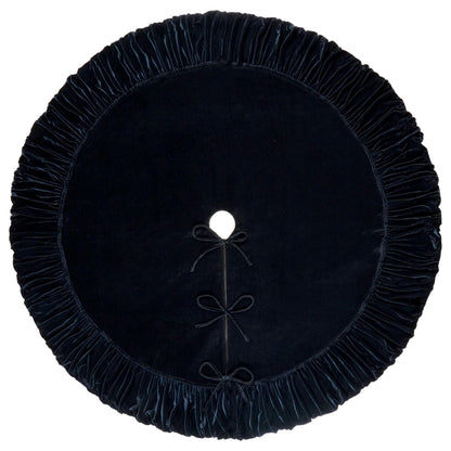 Tree skirt — Ruffled velvet with lace-up tie closure and foam padding