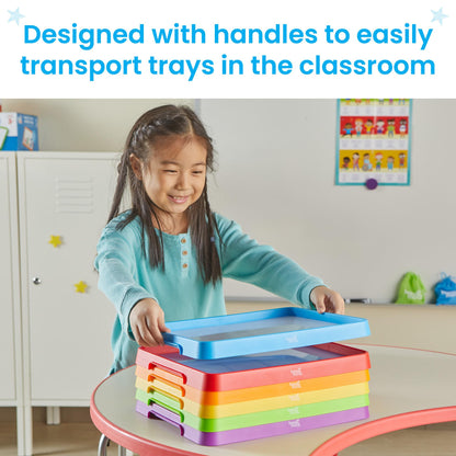 hand2mind writing board — magnetic dry erase activity tray, stackable design, multicolor