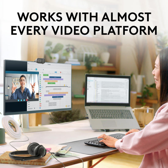 Logitech Brio webcam — Full HD 1080p with built-in mic and shutter