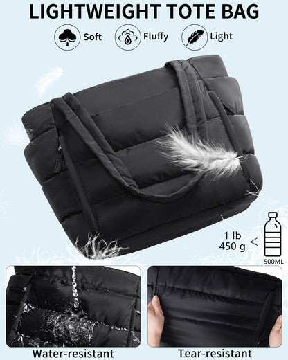 Bagstellar puffer tote bag — lightweight and quilted design for work and travel