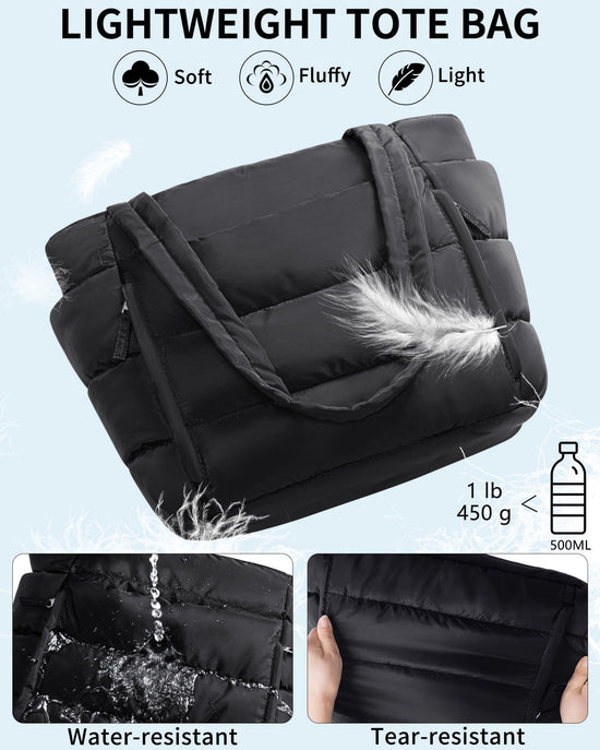 Bagstellar puffer tote bag — lightweight and quilted design for work and travel