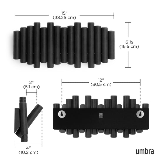 Umbra coat rack — wall-mounted design with hooks for storage
