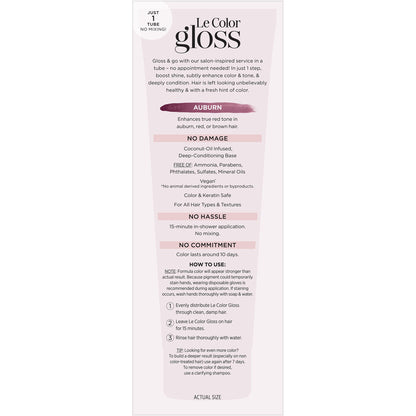 L'Oreal Paris hair coloring agent — One step toning gloss copper, 4 fl oz