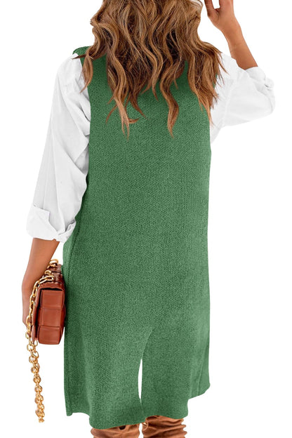 Danedvi cardigan vest with lapel collar and button down design