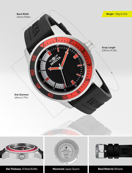 Watch — Invicta men's specialty silicone quartz design