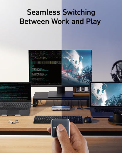 Anker multiport hub — KVM switch for dual 4K monitors and 2 laptops