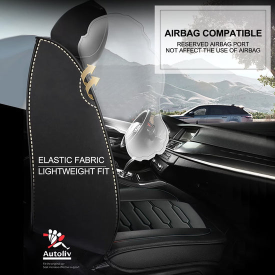 AOMSAZTO vehicle seat cover — Custom fit for Hyundai Kona 2018-2025, black faux leather