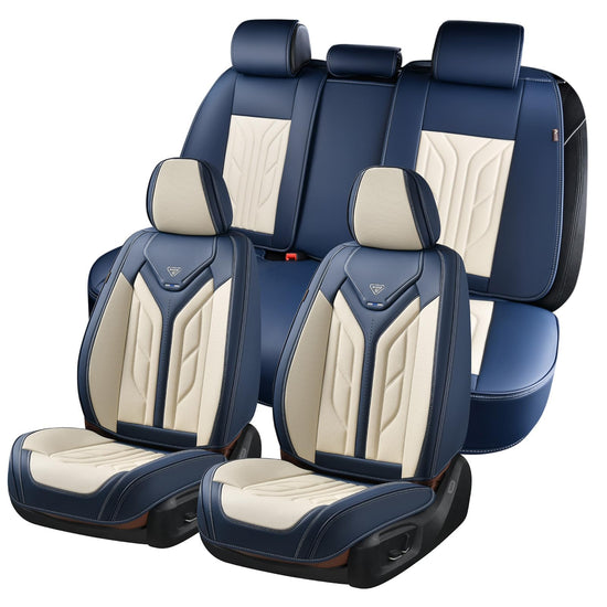 Coverado vehicle seat cover — leather design for universal fit in sedans and SUVs