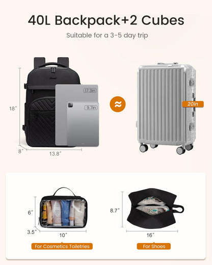 LOVEVOOK travel backpack - large airline approved carry on for personal items