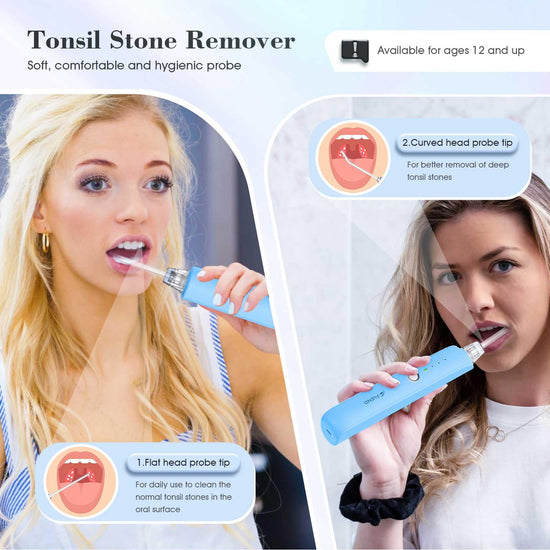 Tonsil Stone Remover with 5X Magnifying Glass Tonsil Stone Removal Kit 3 Suction Modes LED Light Bad Breath Water Flosser