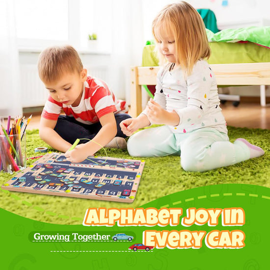 Magnetic alphabet maze puzzle — Montessori fine motor skills toy for toddlers
