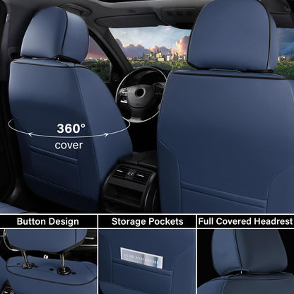 Coverado vehicle seat cover — leather design for universal fit in sedans and SUVs