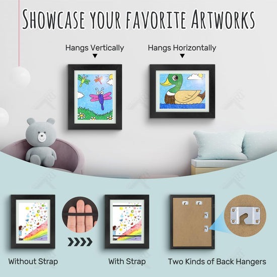 Picture frame — Front-opening design for kids' artwork and projects