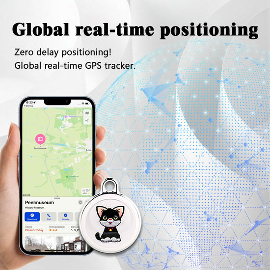 GPS Tracker for Dogs, Mini Cat Tracker, Smart Pet Tracker, Real-Time Tracking & Anti-Lost Alerts, No Monthly Fee, No SIM Card, Waterproof & Drop-Proof, 365-Day Battery Life, Works with iOS & Android