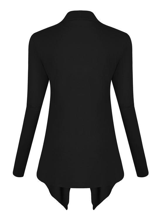 Urban CoCo women's drape front cardigan with long sleeves and irregular hem