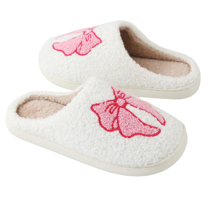 QBRIUQZP slippers — Floral memory foam plush with cartoon design and fur lining