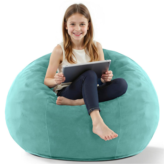 Habutway bean bag chair — luxurious velvet with high-rebound memory foam
