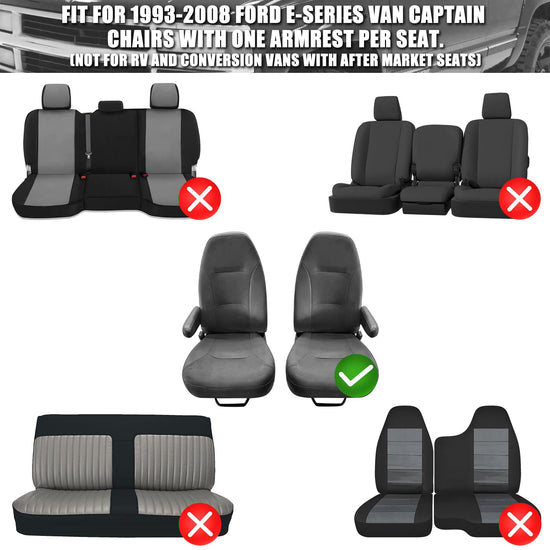 SAPUBK vehicle seat cover — Custom-fit for 1993-2008 Ford E-Series van seats