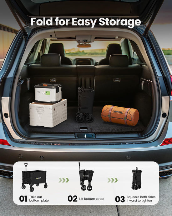 Utility cart wagon — Foldable with 220 lbs capacity and expandable storage