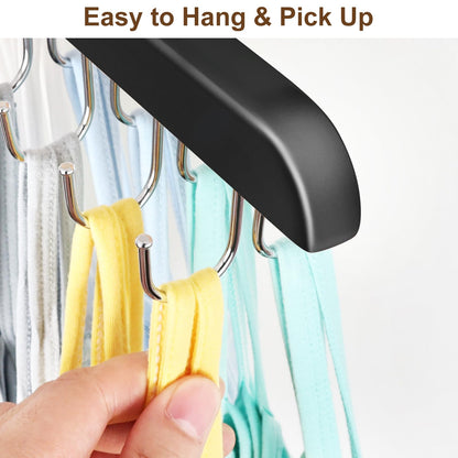 Clothes hanger — Foldable wood design with 20 hooks capacity for space saving storage