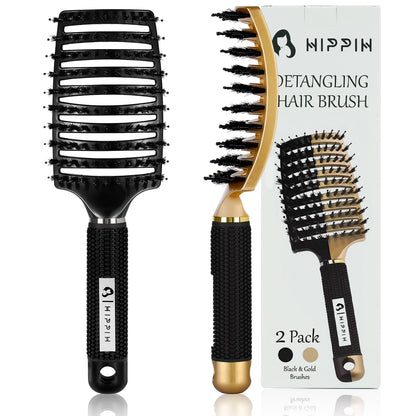 Hair brush — Boar bristle, 2 pack, blue by HIPPIHHair brush — Boar bristle, blue by HIPPIH