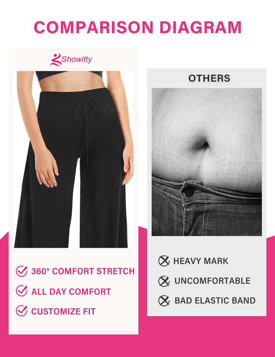 Showitty wide leg pants with pockets for casual lounging and yoga