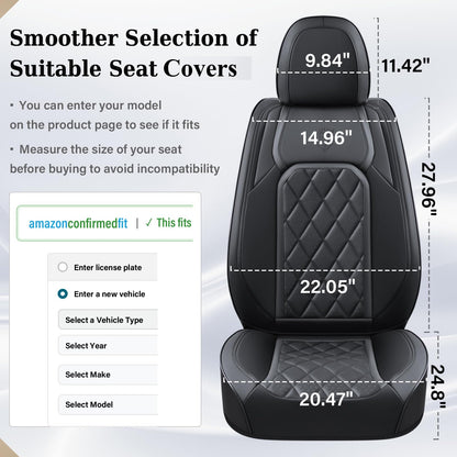 Coverado car seat cover — waterproof faux leather for most vehicles