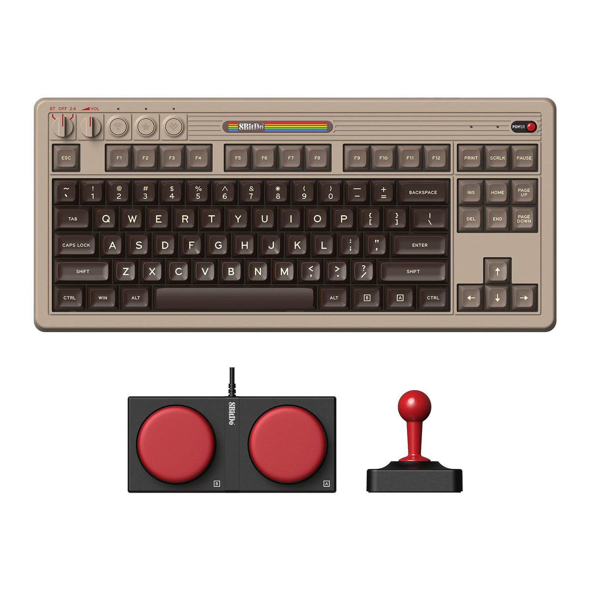 8BitDo mechanical keyboard — Bluetooth and USB-C connectivity with hot swappable keys