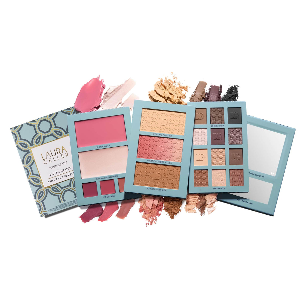 LAURA GELLER NEW YORK full face travel makeup palette with eyeshadows and more