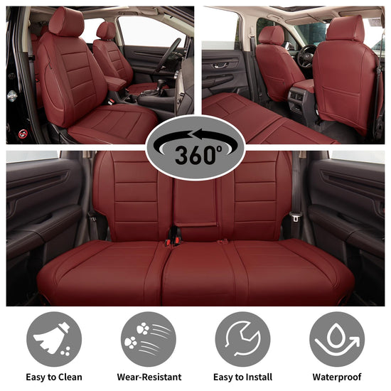 EKR custom fit seat covers — full set faux leather burgundy for Volvo XC40 2019-2026