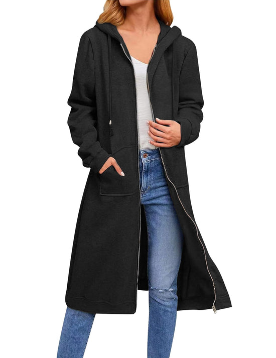 Zeagoo women's sweatshirt — oversized fleece long tunic hoodie jacket coat