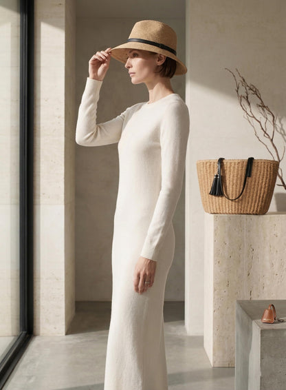 YXILEE tote bag — Woven summer straw design with shoulder strap