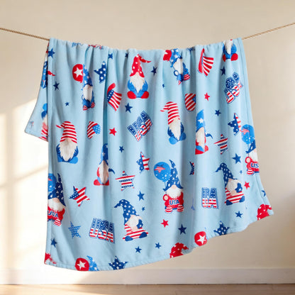 Cozy Bliss gnome throw blanket — ultra soft milkyplush for couch, sofa and bed