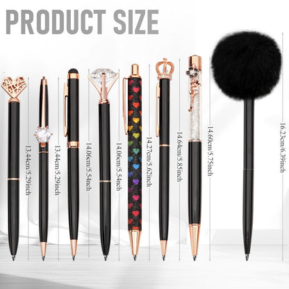 WEMATE ballpoint pen set — bling design for women