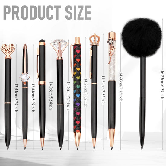 WEMATE ballpoint pen set — bling design for women