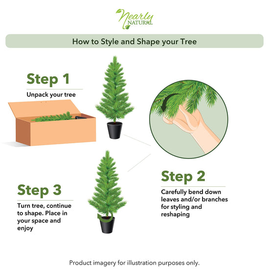 Nearly Natural artificial tree — 4ft faux cedar with nursery planter and UV resistance