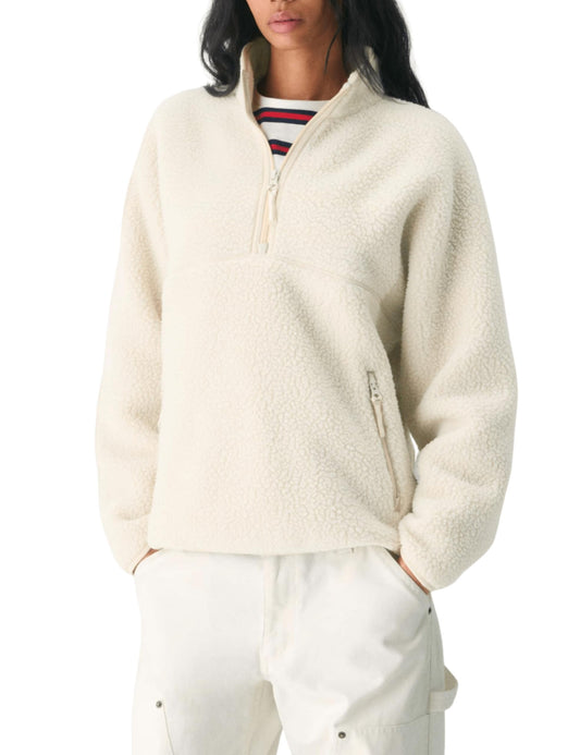 Aimiray fleece pullover coat - trendy half zip design with side pockets