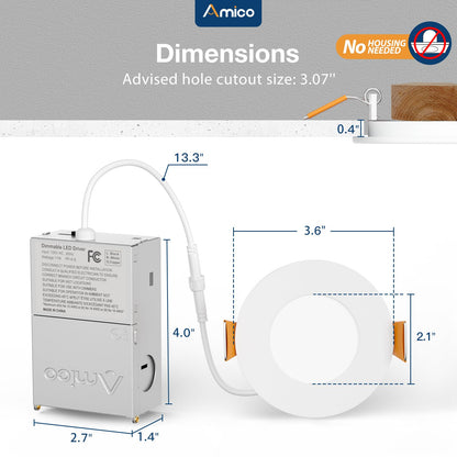 Light fixture — Amico LED slim canless recessed lighting 12 pack