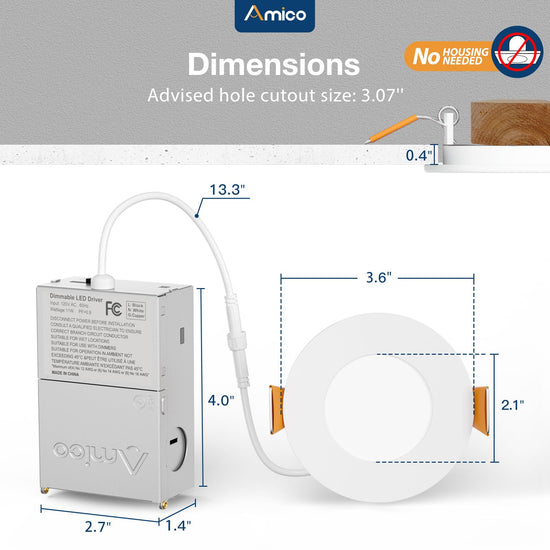 Light fixture — Amico LED slim canless recessed lighting 12 pack