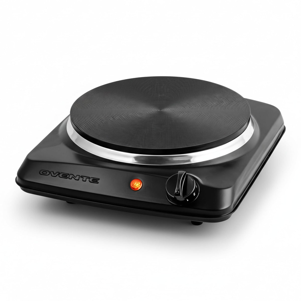 OVENTE countertop burner — 1000W single burner with cast iron hot plate and stainless steel base