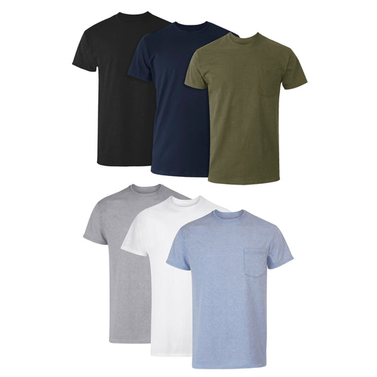 Hanes men's pocket t-shirt pack - cool and breathable cotton tees for men