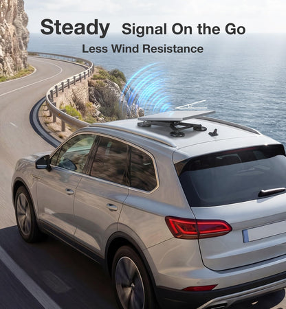 OANDYS Starlink Mini Mount, 220lbs Heavy Duty Magnetic Car Roof Mount with 8° Aerodynamic Tilt, Die-Cast Aluminum Starlink Mini Vehicle Bracket, Scratch-Free Portable Stand for RV, Truck, SUV & Boat