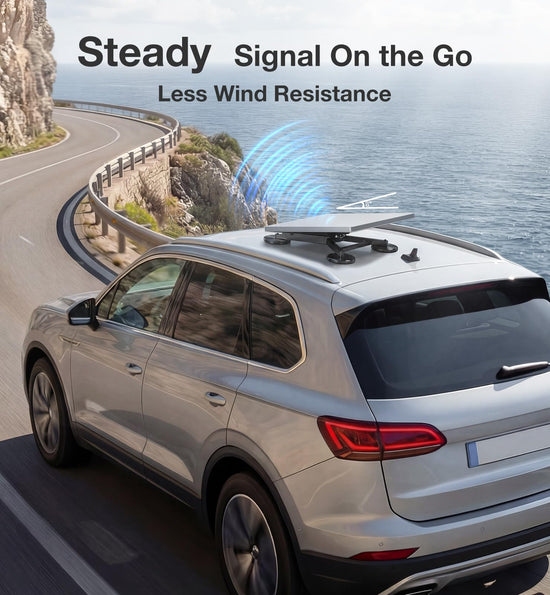 OANDYS Starlink Mini Mount, 220lbs Heavy Duty Magnetic Car Roof Mount with 8° Aerodynamic Tilt, Die-Cast Aluminum Starlink Mini Vehicle Bracket, Scratch-Free Portable Stand for RV, Truck, SUV & Boat